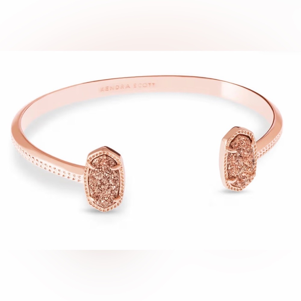 Elton Rose Gold Cuff Bracelet in Rose Gold Drusy